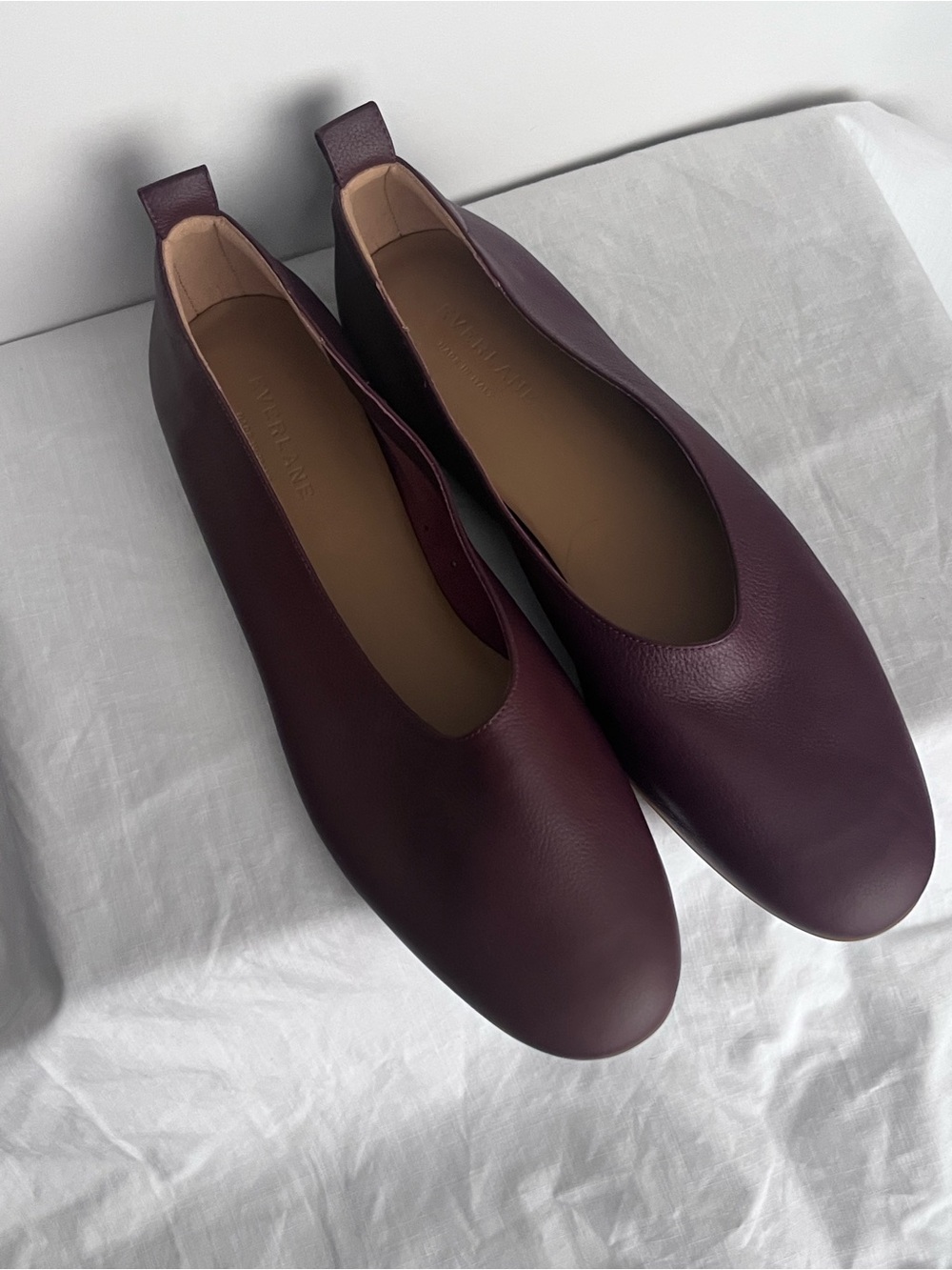 Everlane The Day Glove Deep Burgundy Leather Slip-On Flats
